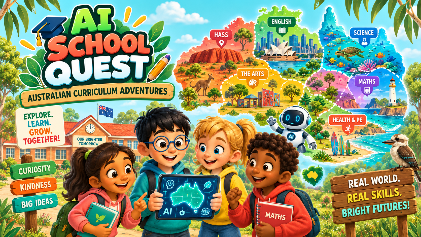 AI School Quest adventure artwork